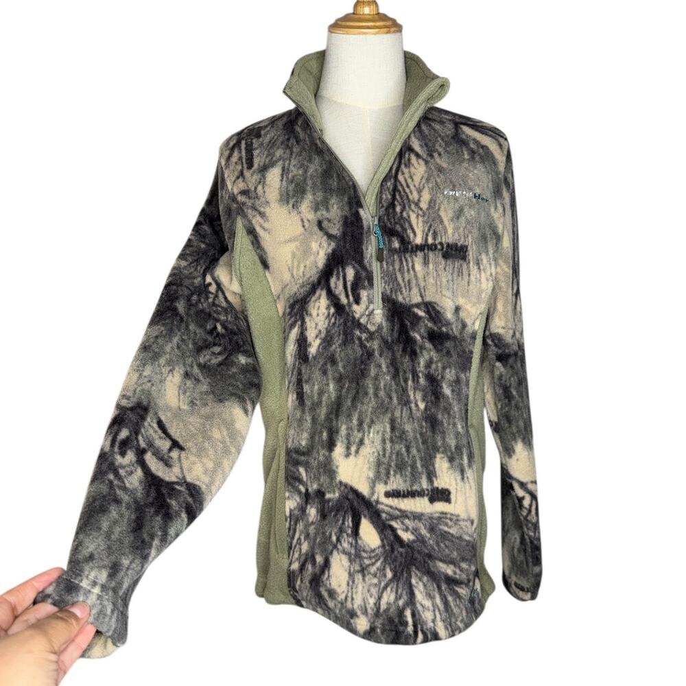 Cabela's Women's Camo Fleece Quarter Zip Pullover Sweater Size Medium Outdoors - Picture 3 of 12